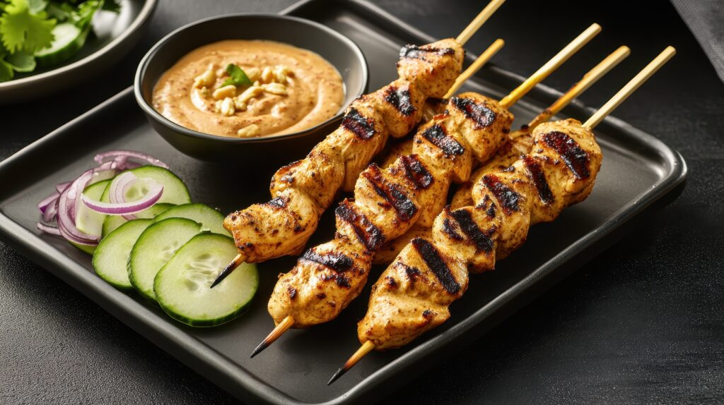 Grilled Chicken Satay with Creamy Peanut