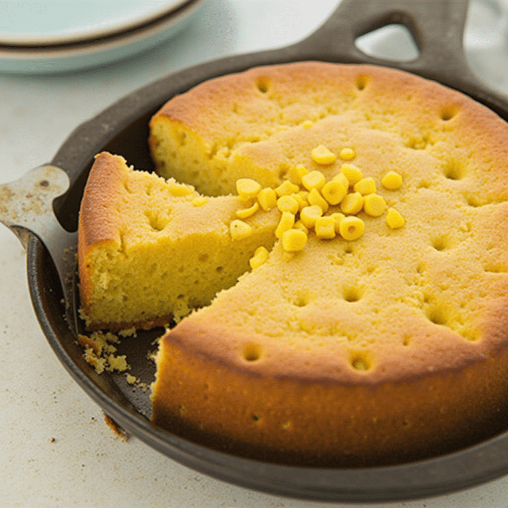 Southern cornbread made with beef tallow, golden and crispy on the edges.