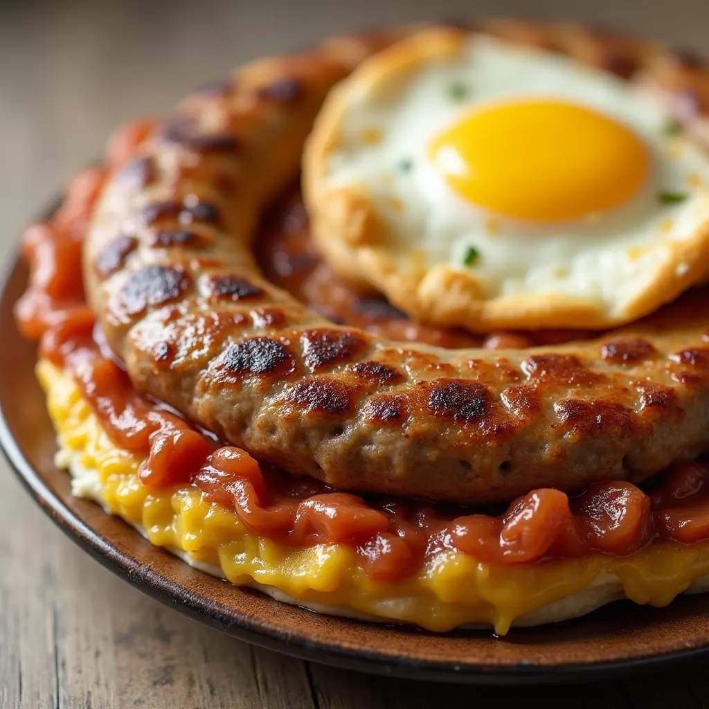 A plate of homemade breakfast sausage patties served with eggs and toast