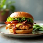 Delicious Teriyaki Chicken Sandwich with glazed chicken and fresh toppings
