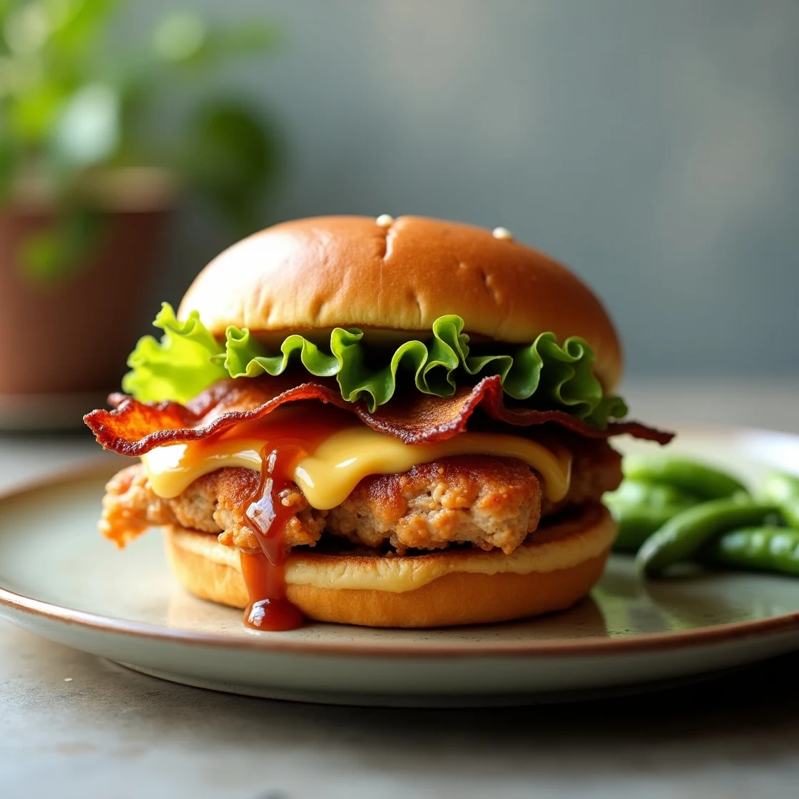 Delicious Teriyaki Chicken Sandwich with glazed chicken and fresh toppings